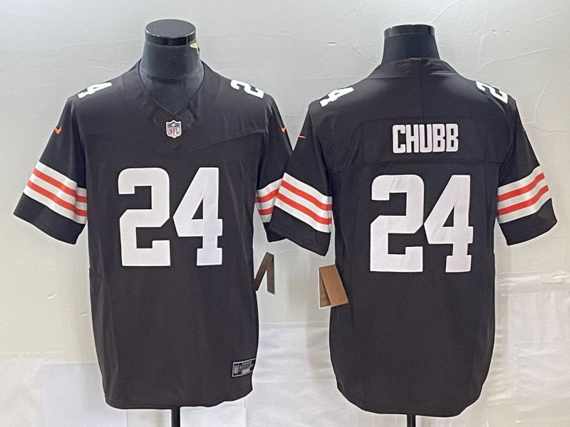 Men Cleveland Browns #24 Chubb Brown 2023 Nike Vapor Limited NFL Jersey style 1->new orleans saints->NFL Jersey